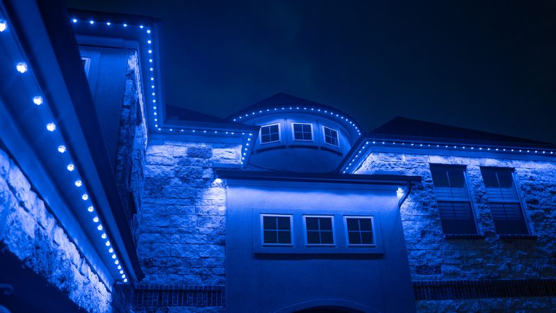 Underglow lighting on an outdoor bar